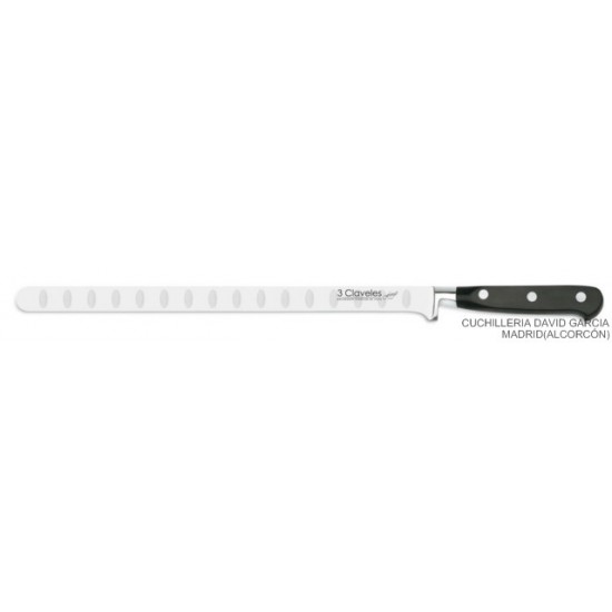 Cuchillo Jamonero - Salmonero Alveolado 3 Claveles 01569